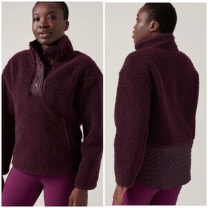 Athleta Cozy Sherpa Snap Sweatshirt [MR-8830]